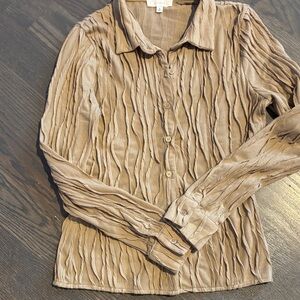 Elegant Light Brown Textured Blouse